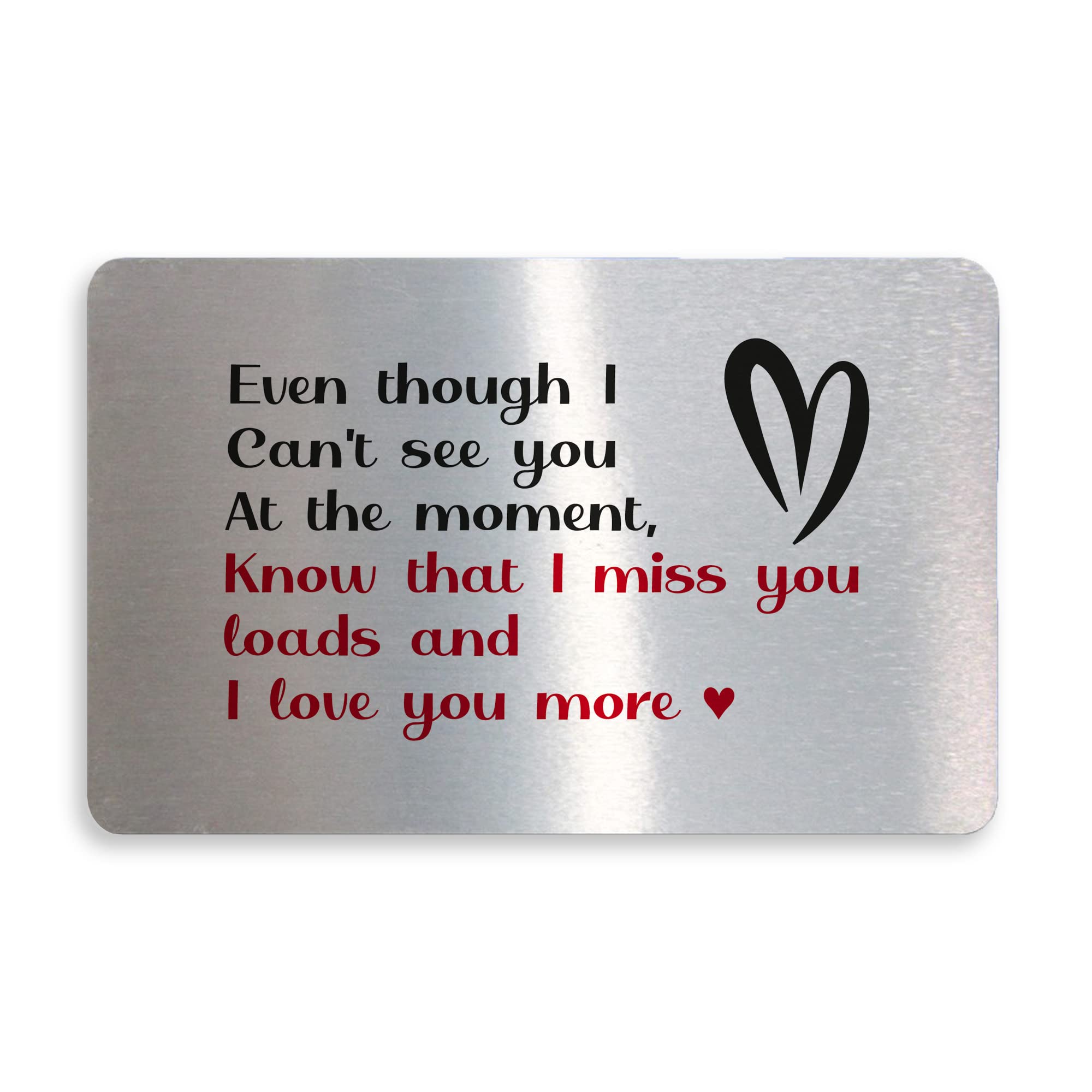 Gift For Valentines Anniversary For Boyfriend Girlfriend Wife Metal Card Keepsake