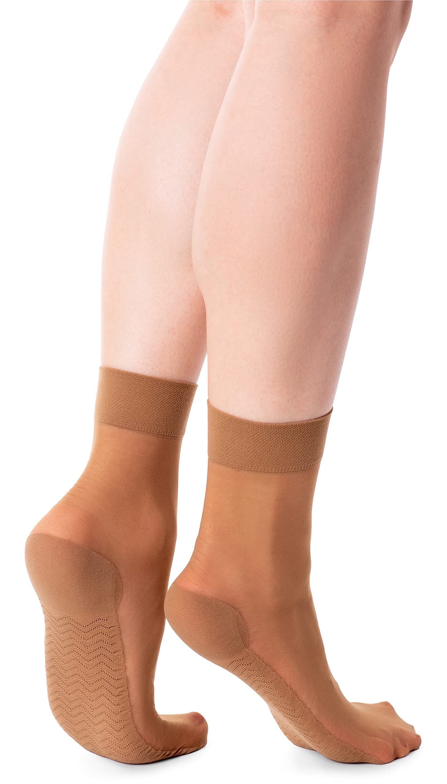 NOQWomen's Active Socks Round Length 20 Denier Transparent Over-Ankle High Tights with Massage Sole 1 Pair Active