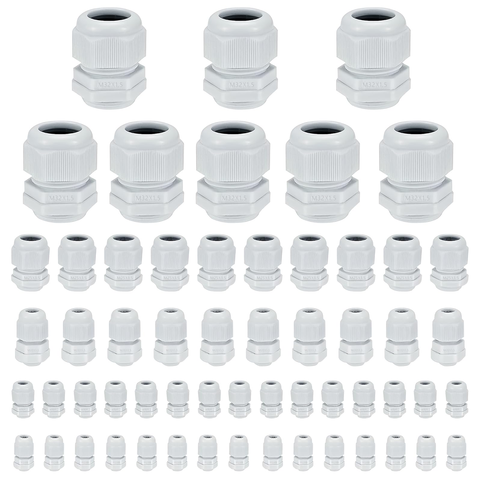 40/80X Satz Kabelverschraubung Satz Set M12 M16 M20 M25 Metrisch Grau Kabel IP68 40/80X Satz Kabelverschraubung Satz Set M12 M16 M20 M25 Metrisch Grau Kabel IP68