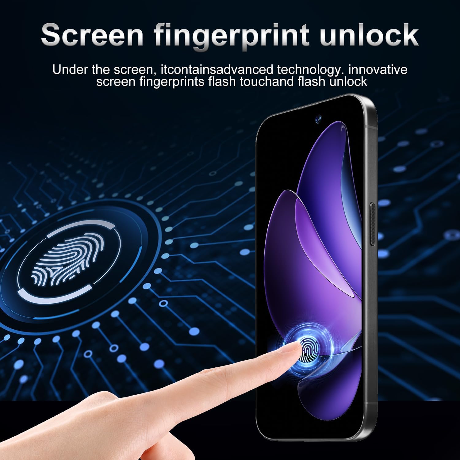 15ProMAX 5G Phone 12+512GB Unlocked Cell Phone,Smartphone 6.85" HD Screen Unlocked Phones,Battery 7000mAh Android 13,/Face ID/Fingerprint Unlock/Dual SIM/GPS (Dark Purple) image 6 of 7 B0FD863QRS