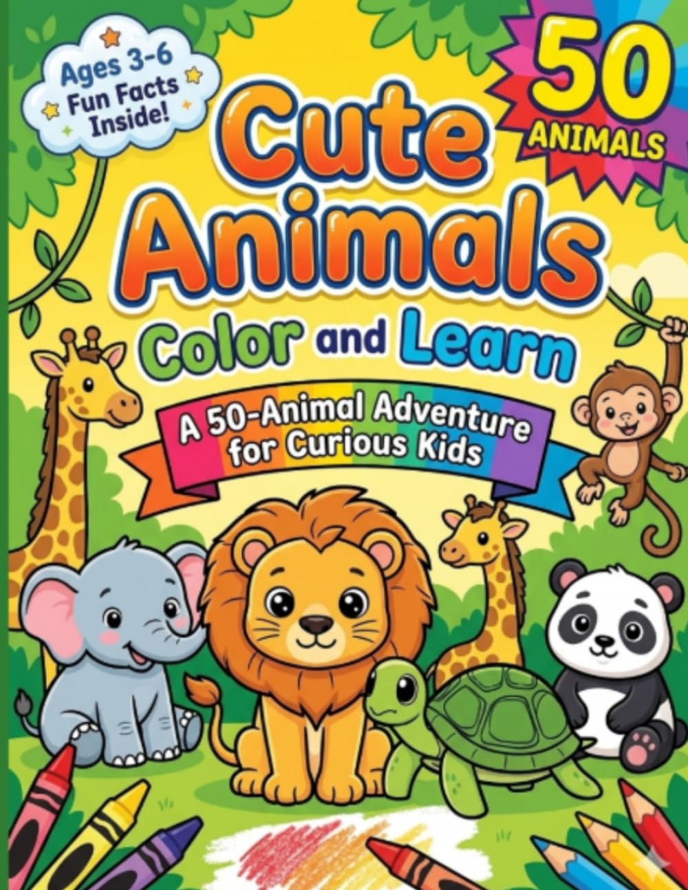 Cute Animals - Color & Learn: Cute Animals - Color & Learn