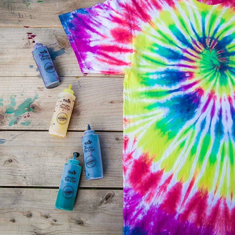 Tulip One-Step Tie-Dye Kit - Two-Minute Kit, Faster Results & Easy Techniques Included, Fun DIY Activity for Kids and Adults, 14 Bright Colors