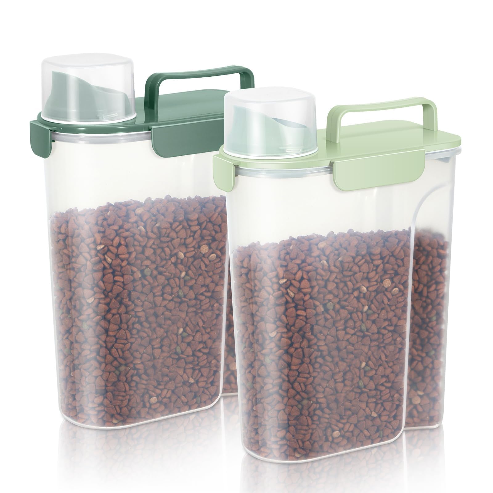 LEAWALK Contenedor de almacenamiento de alimentos para gatos y perros, boquilla grande mejorada, sin BPA, contenedor de plástico de almacenamiento de alimentos para mascotas, con 4 cierres sellados, 1