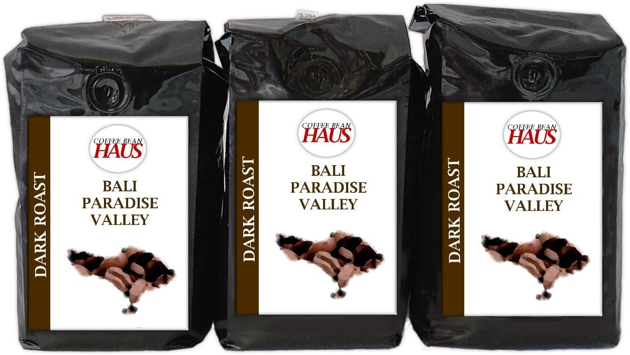 Bali Paradise Valley Dark Roast Whole Bean Coffee, Coffee Bean Haus (3pk 12 oz. Bag)