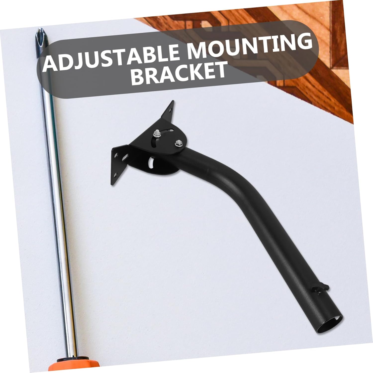 Outdoor Portable Antenna Pole Mount Kit for Rv and Roof Lightweight Weather Resistant Bracket with Easy Installation for Home Garden and Camping Use Black