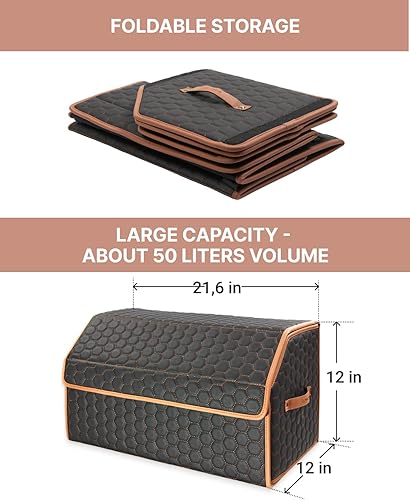 Miniatura 5 de Owleys Organizador universal de maletero para Honda Accord Sedan Coupe Hybrid Crosstour 2010-2025 - Caja de almacenamiento grande plegable para