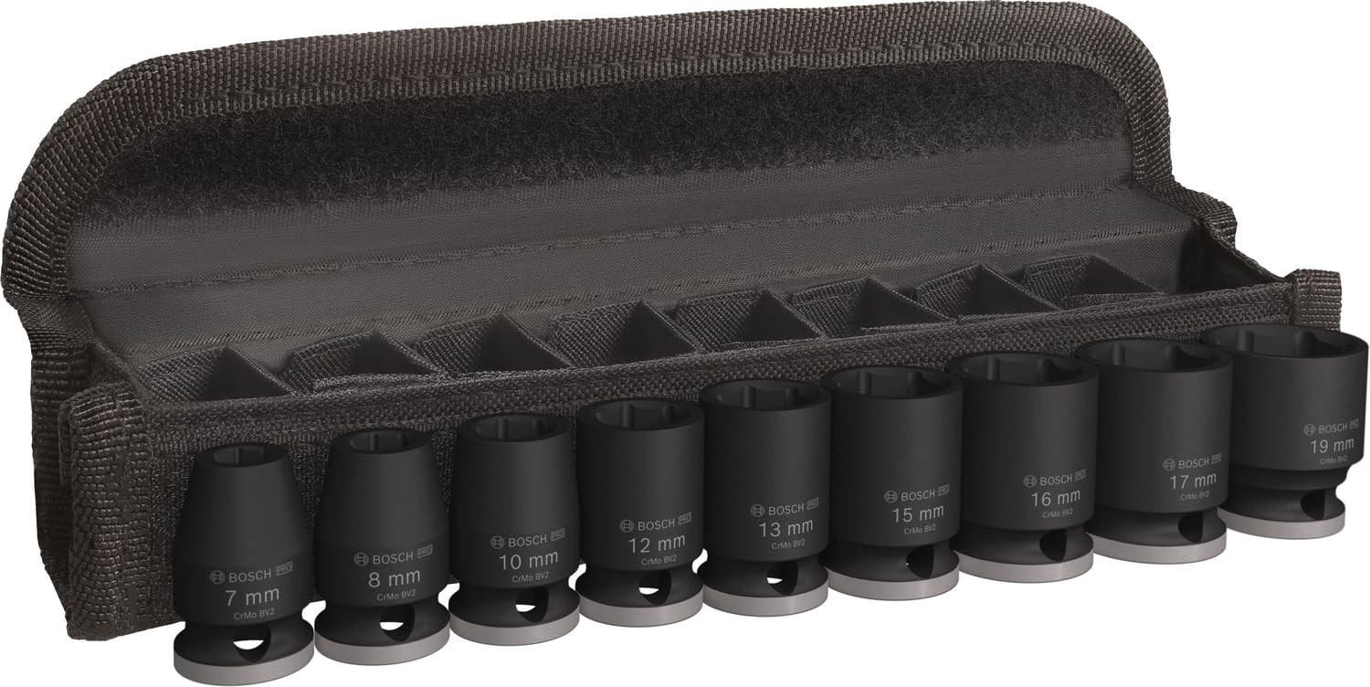 Bosch 9X PRO Impact Socket Set (36 x 35 mm, Professional Accessory Drills and Drivers)