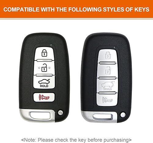 Miniatura 6 de Funda para llavero compatible con Hyundai Azera Elantra GT EQUUS Genesis Coupe Santa FE Sonata Tucson Veloster para KIA Borrego Forte Sorento Soul