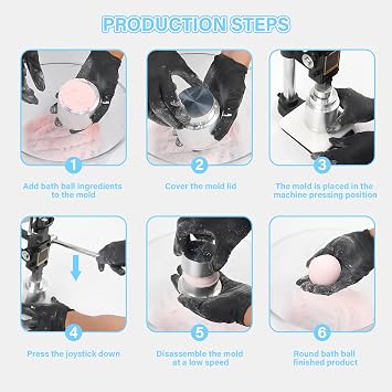 FAST MELT Bath Ball Pressing Machine with an Aluminum Alloy Mold, Adjustable Height Shower Steamer Press Machine for DIY Handmade Spa Gifts and Soap Crafting