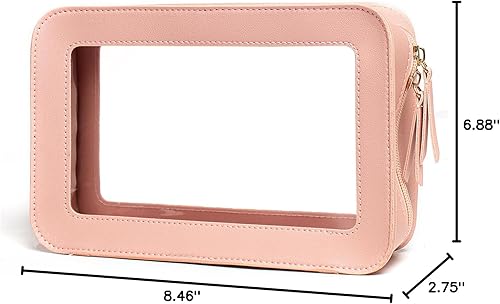 Miniatura 9 de LETGO Bolsas de maquillaje transparentes, bolsa de aseo aprobada por la TSA con cremallera, organizador de maquillaje transparente para artículos