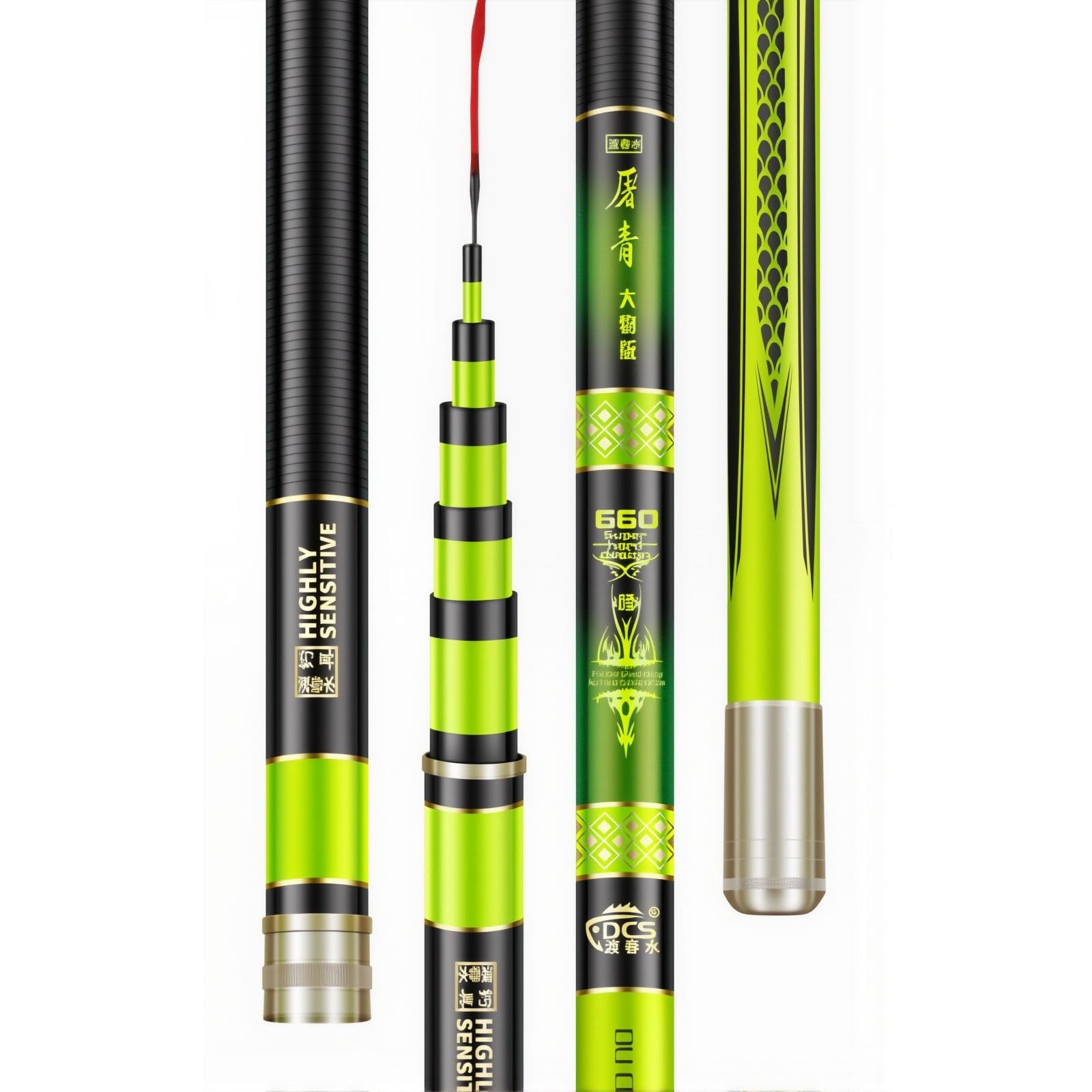 CañAs De Pesca Carbono Caña de Pescar de Mano Cañas de Pescar Carpfishing | CañAs Telescopicas 5.4m 5.7m 6.3m 6.6m 7.2m 7.5m 8.1m 9m 10m 11m 12m para ríos Lagos embalses Arroyos y estanques(11m)