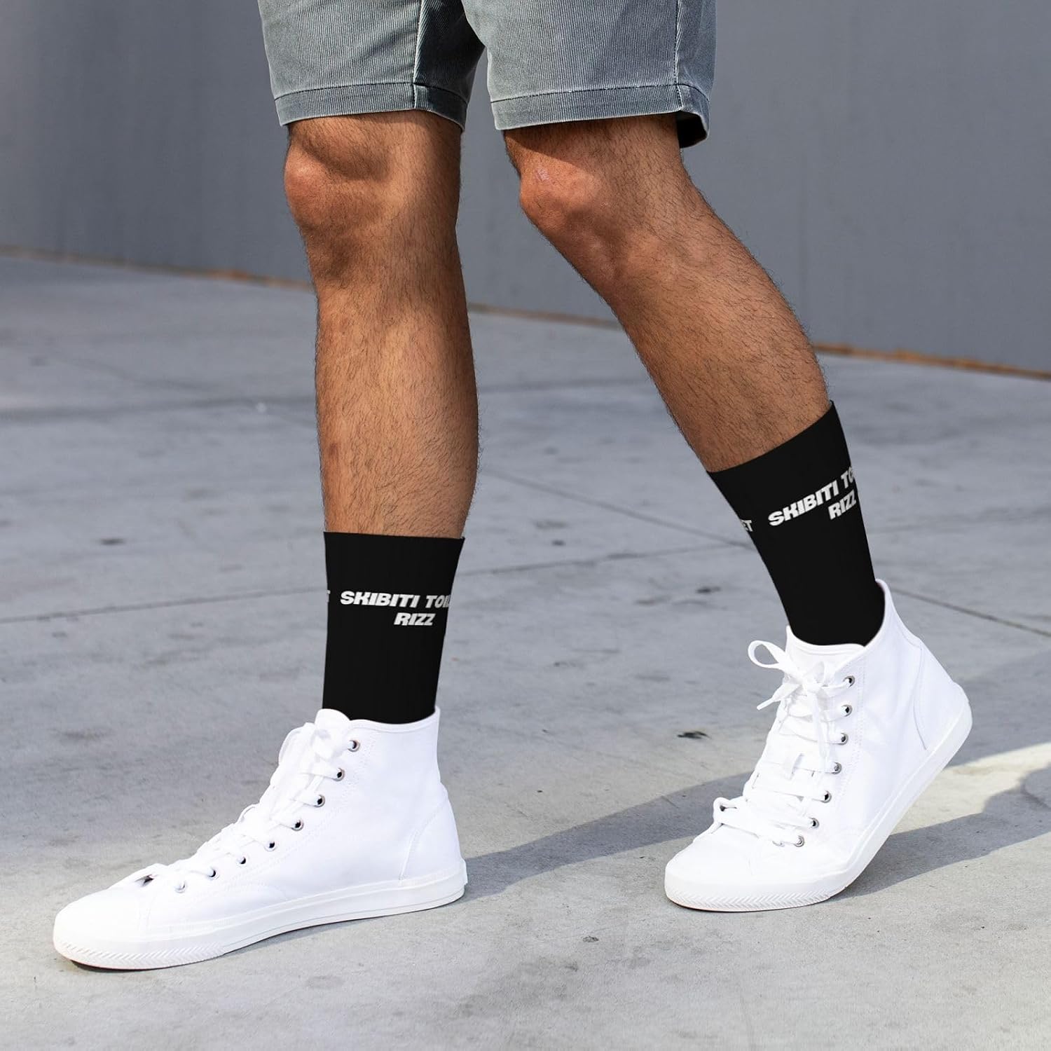 Skibiti Toilet Rizz Funny Viral Influencer Brain Rot Slang Crew Socks Adult Funny Novelty Gag Gift Mid Calf Sock image 2