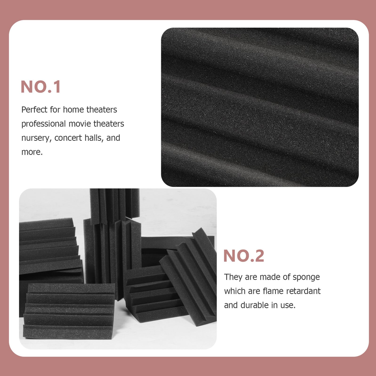 Paneles Acústicos De Aislamiento Frecuencia 16 Piezas, Absorbente De Sonido De Espuma De Alta Densidad Negro, Trampas De Graves Para Estudio, Grabación y Sala De Música Profesional