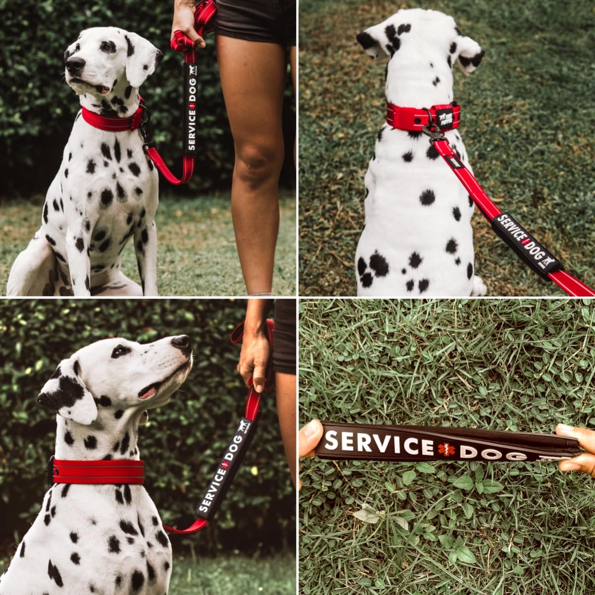 Tuff Pupper Waterproof Leash Sleeve | Fits Any Standard Size 1 Inch Wide Leash | Dual Sided Message | Durable Neoprene & Silicone | Odor & Stink Proof | Easy Secure On & Off (1 Pack, Service Dog) - 4