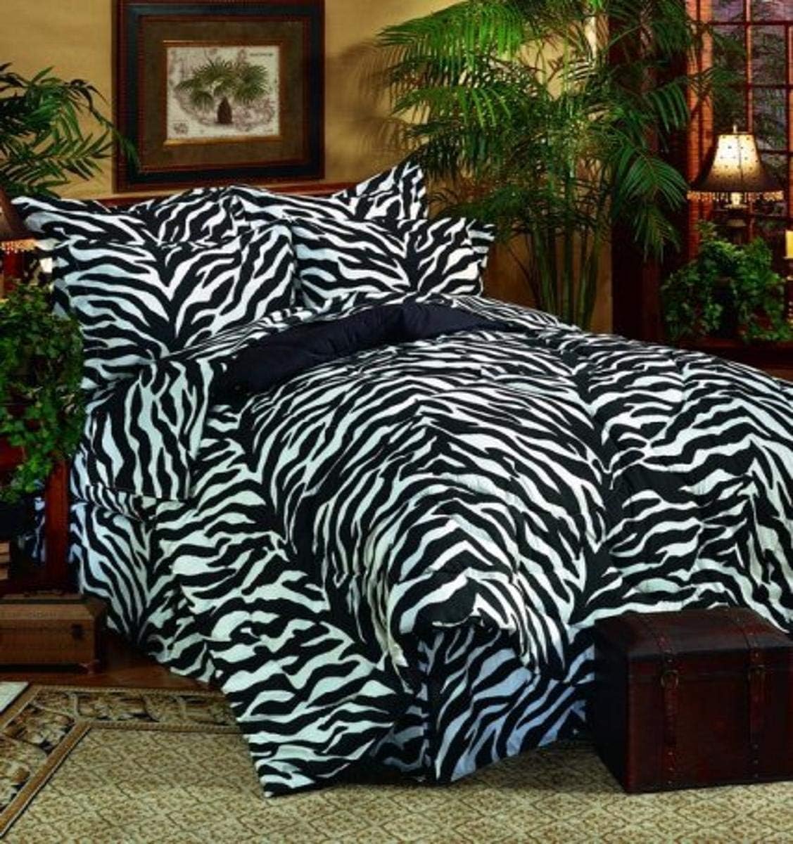Amazon｜Kimlor Mills Karin Maki Zebra Complete Bed Set, Full, Black by