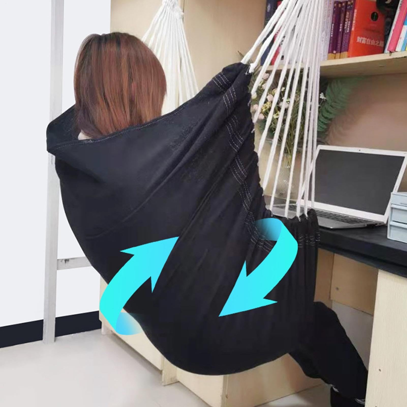 Fotel hamakowy do sypialni i na zewnątrz, maksymalna nośność 226 kg, pogrubiony wzór płócienny dla studentów, do użytku w pokoju w akademiku