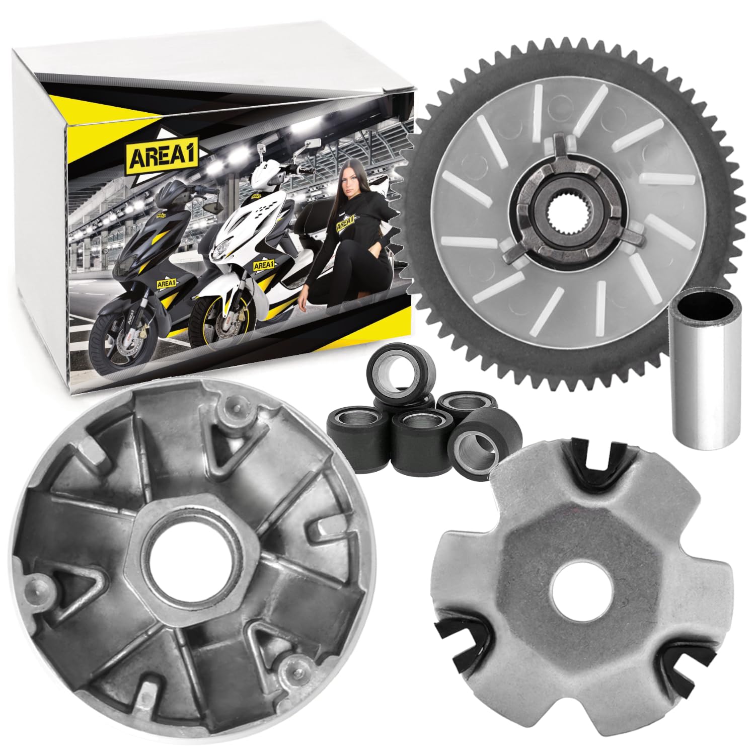Area1 Variomatik - Trasduttore a cinghia trapezoidale, 50 cc, 4 tempi, 12 pollici, 139 QMB/QMA compatibile con BT49QT RS AGM-Motors Explorer Flech Tech Yiying Wangye Zhej Alpha Motors AJS