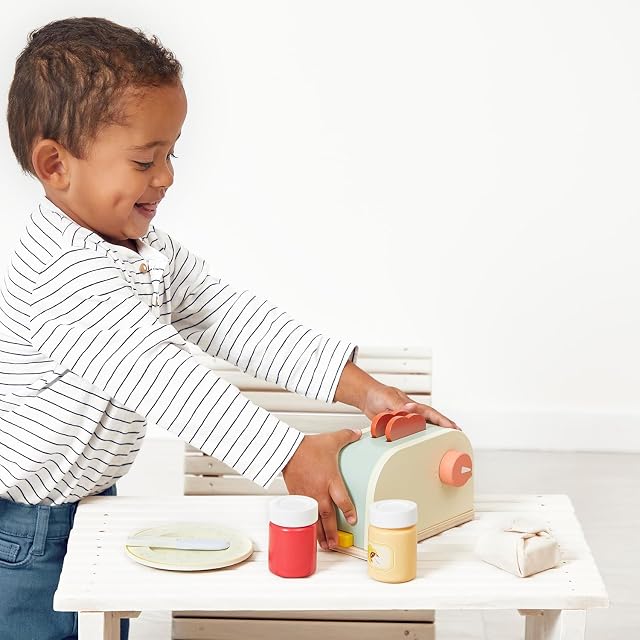 Foto 7 de 7 de Janod Tostadora de Madera Infantil - Juego Imitación Desayuno - 10 Accesorios Incluidos