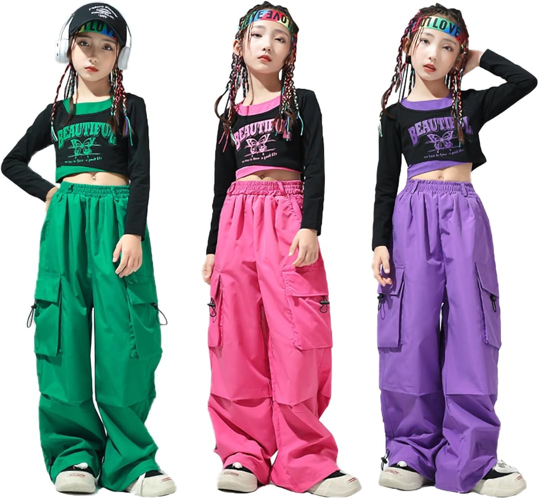 Kid girl danze weare Amazon.co.jp: WJ-SISI KK153 Kids' Dance Costume, Stage Costume, Dance Wear,  Girls Setup, Short T-shirt, Belly Button Out, Cargo Pants, Long Pants,  Black Rose, Green, Purple, Jazz Dance, green set : Clothing, Shoes