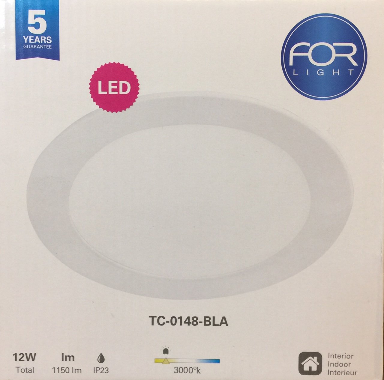 FORLIGHT Easy - Downlight empotrable redondo LED integrado Blanco mate - Blanco cálido