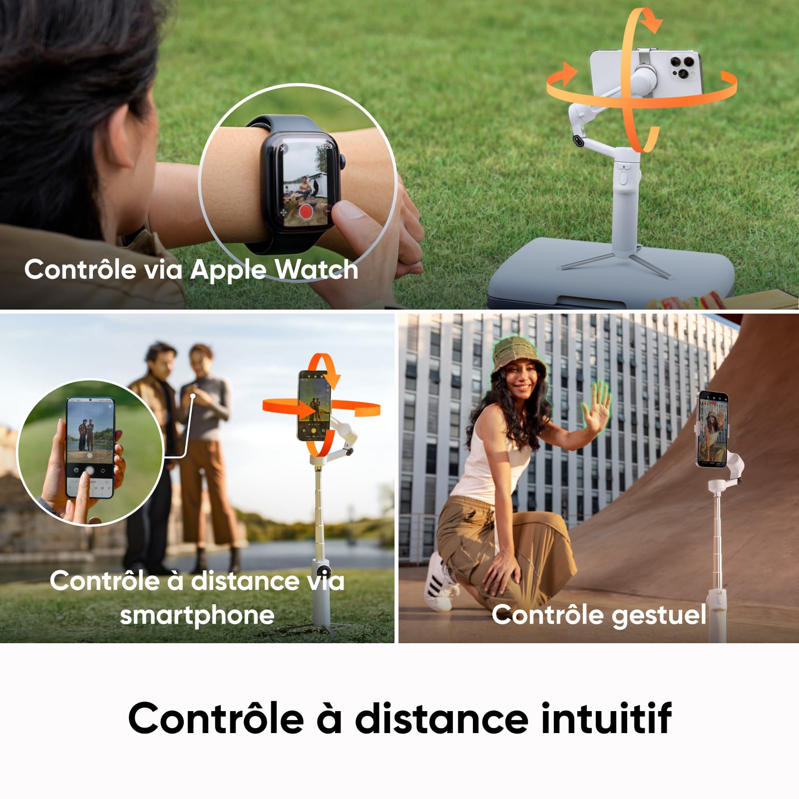 Insta360 Flow 2 Blanc - Stabilisateur Smartphone pour iPhone Android, Suivi IA et de Groupes, Gimbal avec trépied et Perche à Selfie intégrés, léger et Portable pour vlog et Voyage
