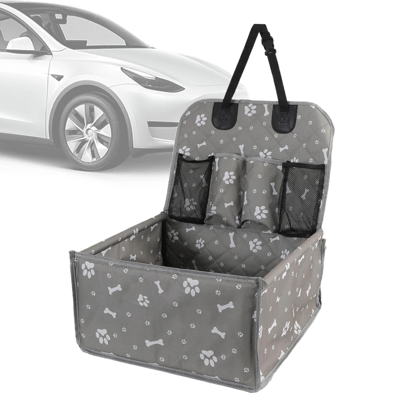 Bolsa de transporte para asiento de coche para perro, con bolsillos, correa ajustable, tamaño mediano, tela Oxford impermeable