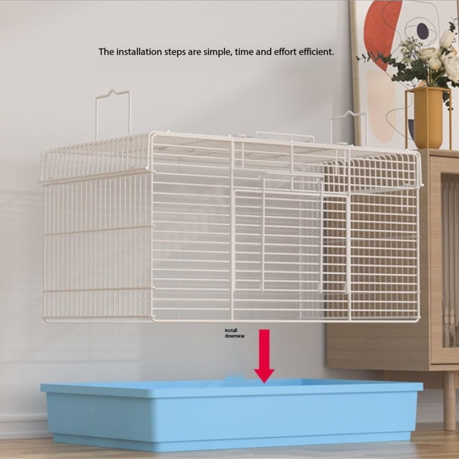 Cage à Hamsters Cage à Hamster Domestique cryptée Transparente en métal Plateau surélevé(Blue)