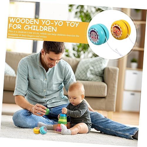 Miniatura 6 de Vaguelly 2pcs Wooden Yo-yo Children Yo-yo Plaything Kid Toys Out Door Toys Wood Yoyo Toys for Kids Toys for Infants Kids Playset Outdoor Wooden