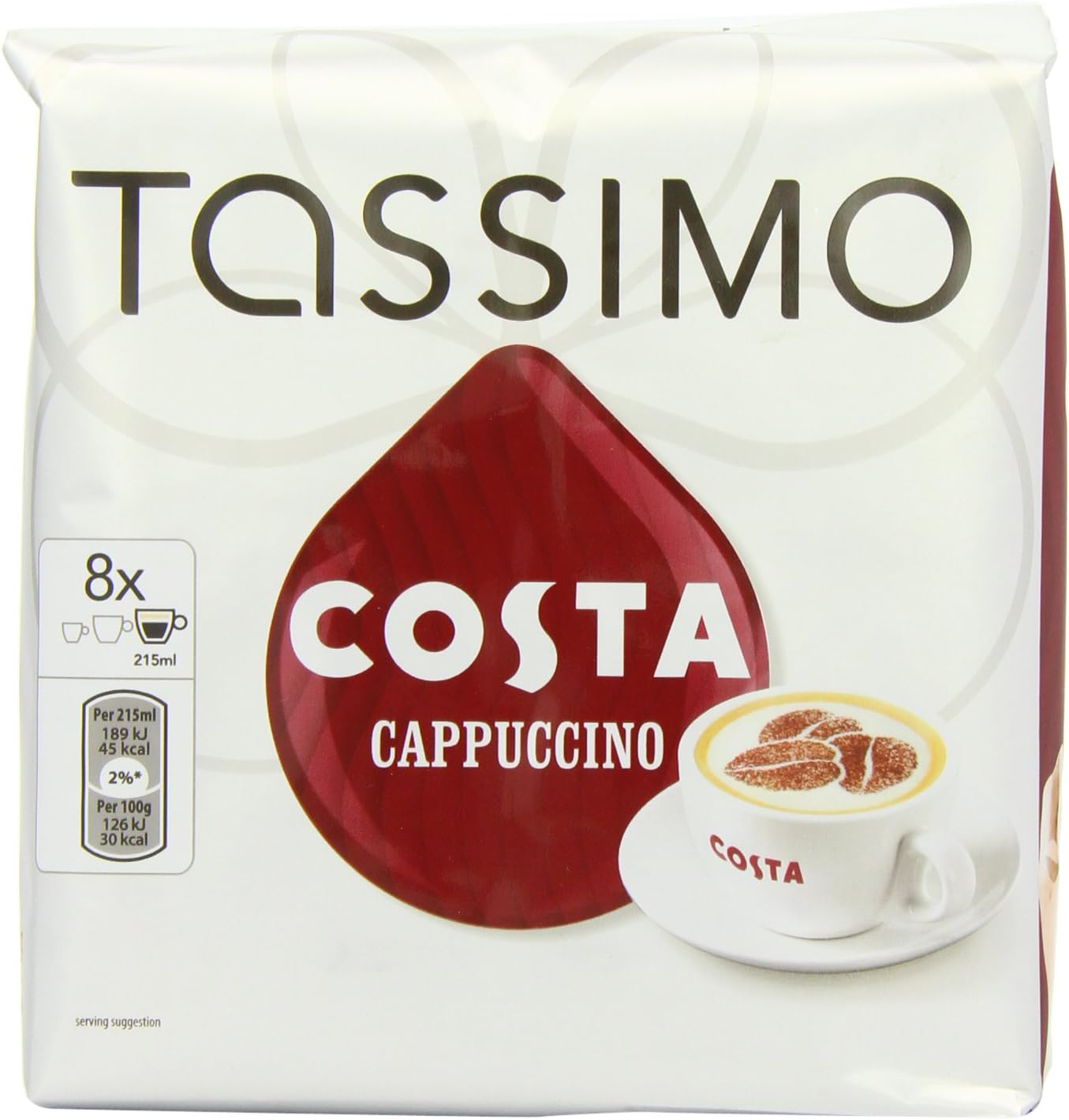 Costa Cappuccino 16 T DISCs, (Large Cup Size) 8 Servings