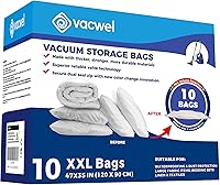 Vista 1 de Paquete de 10 XXL - Bolsas de almacenamiento al vacío jumbo - Bolsas de almacenamiento al vacío para ahorrar espacio en ropa - Ideal para edredones
