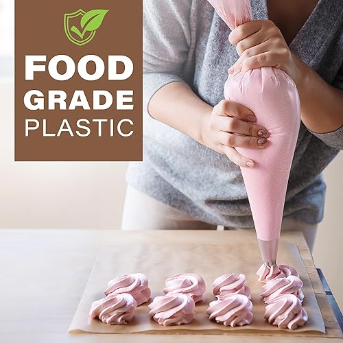 Miniatura 10 de LotFancy Bolsas para tuberías sin tiras, paquete de 500, bolsas desechables de 10 pulgadas para glaseado real, galletas, bolsas antideslizantes para