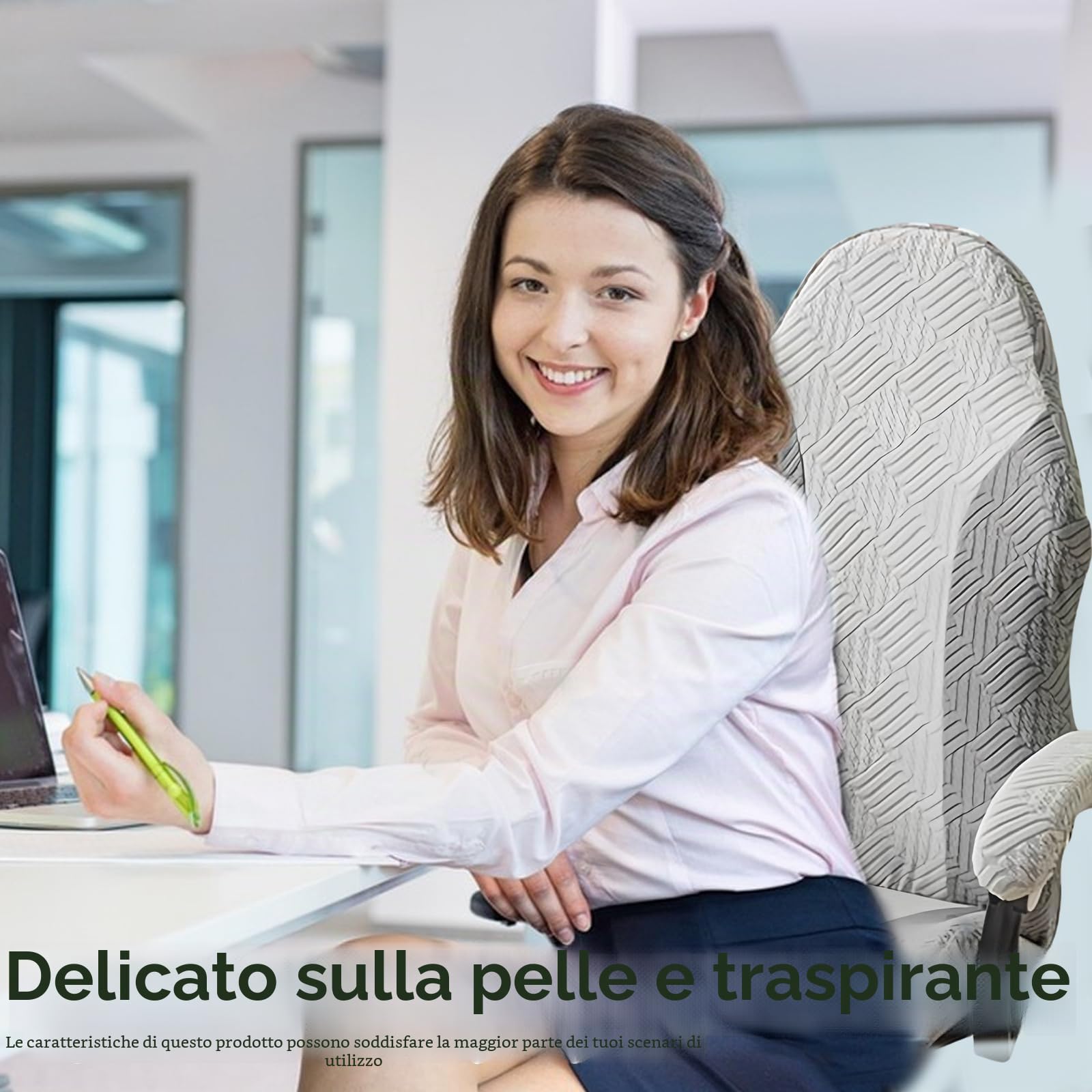 Rivestimento per sedia da gioco, rivestimento per sedia da ufficio, rimovibile, lavabile, universale, elasticizzato, elasticizzato, per computer, sedie da ufficio, sedia girevole