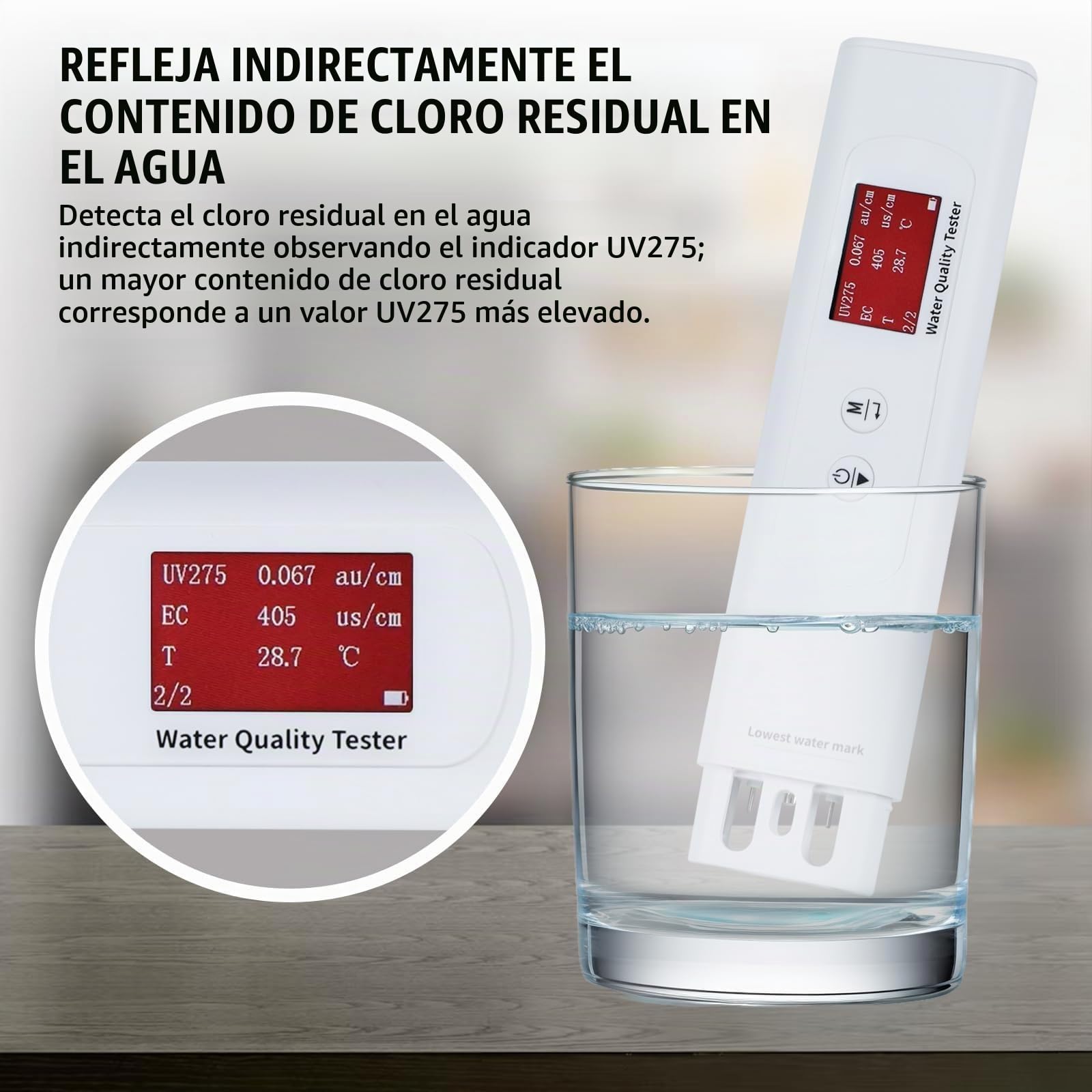 Probador de turbidez 6 en 1: TDS EC y temperatura (°C,°F) 0-9990 ppm-metro, prueba de agua digital precisa y confiable for agua potable, grifo, pozo, piscina, sistema RO/DI