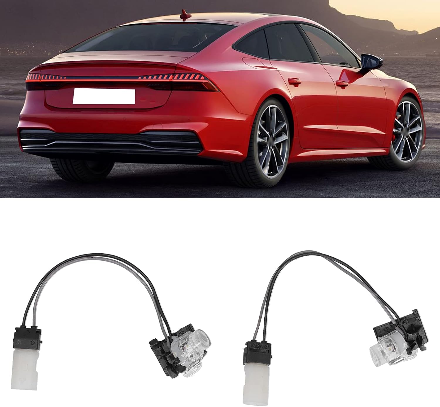 Aramox Door Handle Kit Fit for C7, Pair Door Handle Light Left Right Auto Exterior Ambient Lighting 4H0947133A/134A