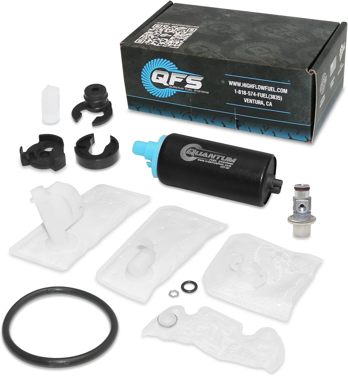 QFS Fuel Pump w/Regulator for 2009-2019 Suzuki TU250X, Replaces 15100-26GA0, 15110-26GA0, Restores OE Performance