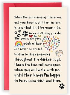 Pet Loss Sympathy Card for Dog Cat, Pet Memorial Gifts, Sympathy Gifts Loss of Dog Cat, Condolence Card for Dog Lover