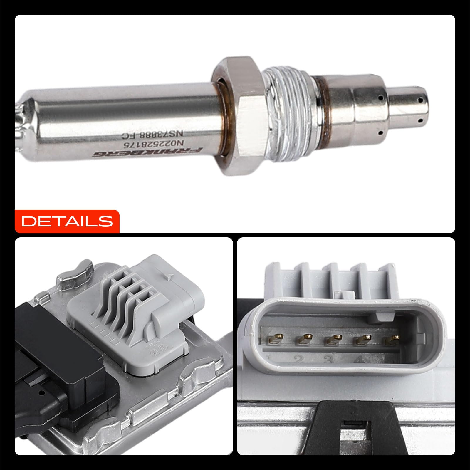 Frankberg Sensore NOx sensore di detonazione sensore a 5 Poli 9817308880 | Compatibile con: Zafira Life Bus K0, Grandland X A18 P1UO, 308 II L3 LB LH LP LW, 3008 Van MC MJ MR, 3008 SUV M4 MC MJ MR