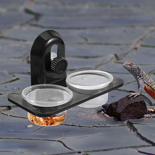 Vista 30 de POPETPOP 2pcs Pet Bowls para reptiles lagarto Gecko alimentador reptil comida tazón fácil limpieza