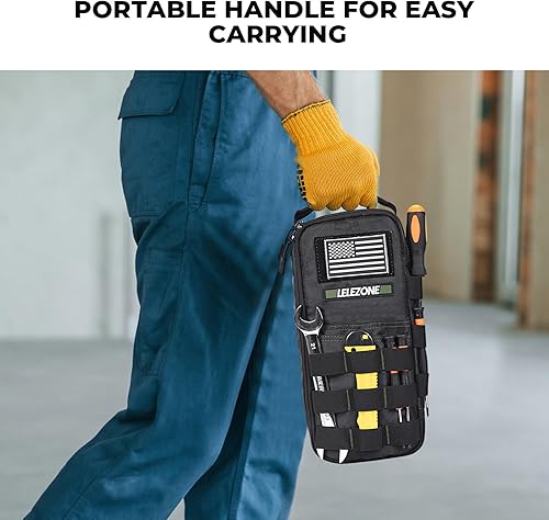 Miniatura 5 de Bolsa de herramientas pequeña portátil, caja organizadora de almacenamiento para EDC, motocicleta, bicicleta de carretera, electricistas y más con