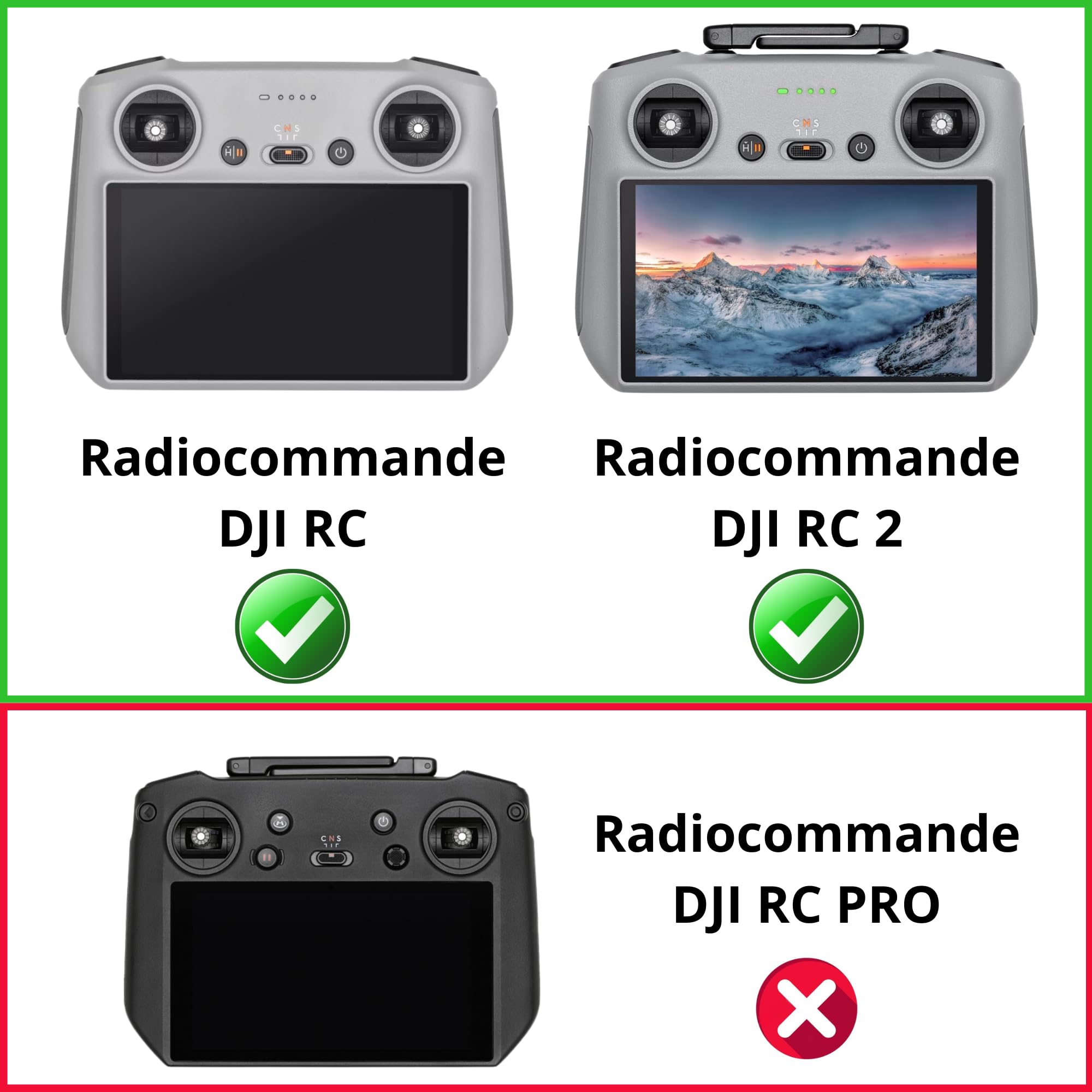 LUSEE Pellicola Protettiva per DJI RC Vetro Temperato, (3 Pezzi) Vetro Protettivo DJI Mini 3 Pro/Mavic 3 Pro/Mavic 3 / DJI AIR 2S Protezione Accessori per RC2 Controller Schermo, HD 9H Antigraffio
