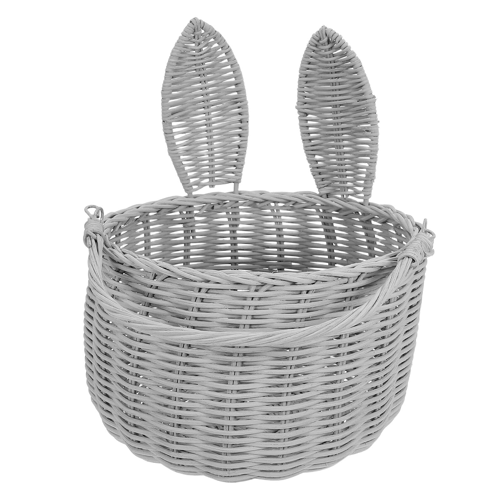 Geflochtener Osterkorb mit Henkel aus Rattan in Hasenohrenform Eiersuchkorb für Kinderpartys und Feste