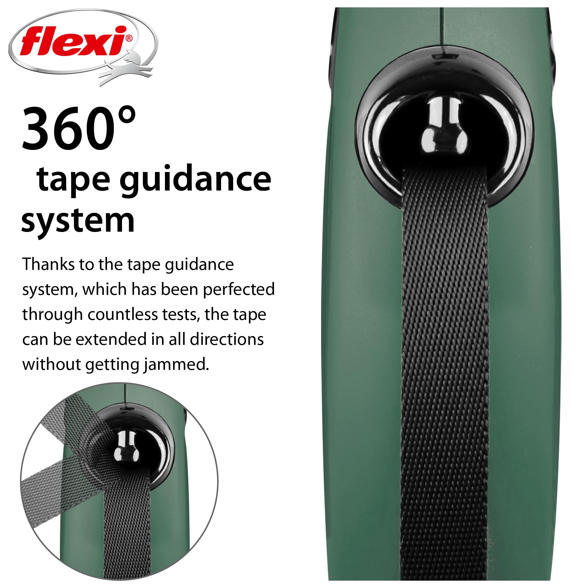 flexi® Classic L 5 m Olive Green Roll Lead for Dogs up to 50 kg, L: 5m (max. 50kg) - Image 3