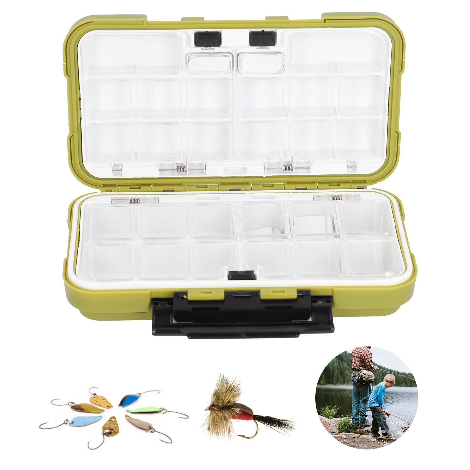 Boîte De Pêche étanche Organisatrice - Coffret Rangement Leurres Avec Interrupteur Coulissant - ABS