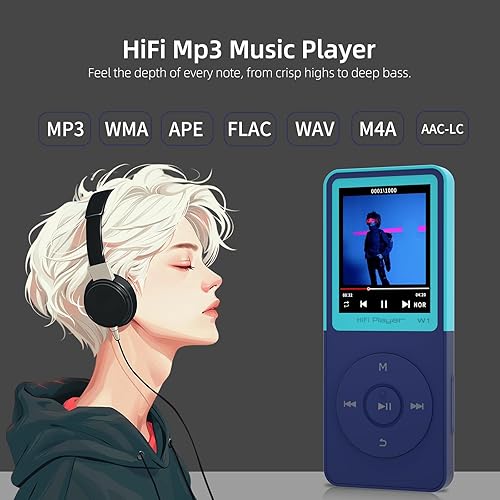 Miniatura 3 de Reproductor de MP3 con Bluetooth - Reproductor de música MP3 Bluetooth portátil, ecualizador, reproducción de punto de interrupción, barajarrepetir