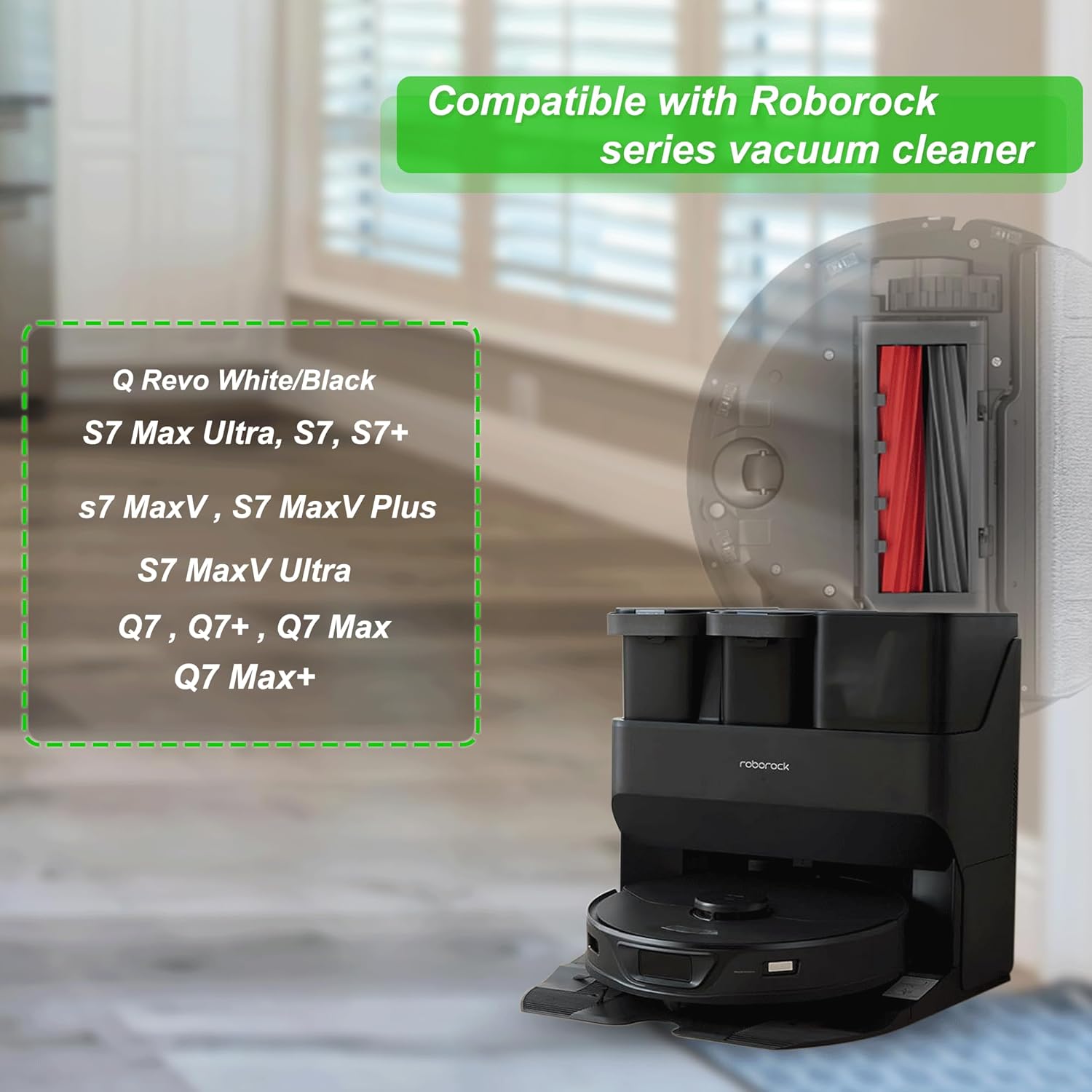 S7 Accessories Kit Compatible with Roborock S7, S7+, S7 MaxV, S7 MaxV Plus, 2 Main Brush,16Mop Cloth，2 Filter