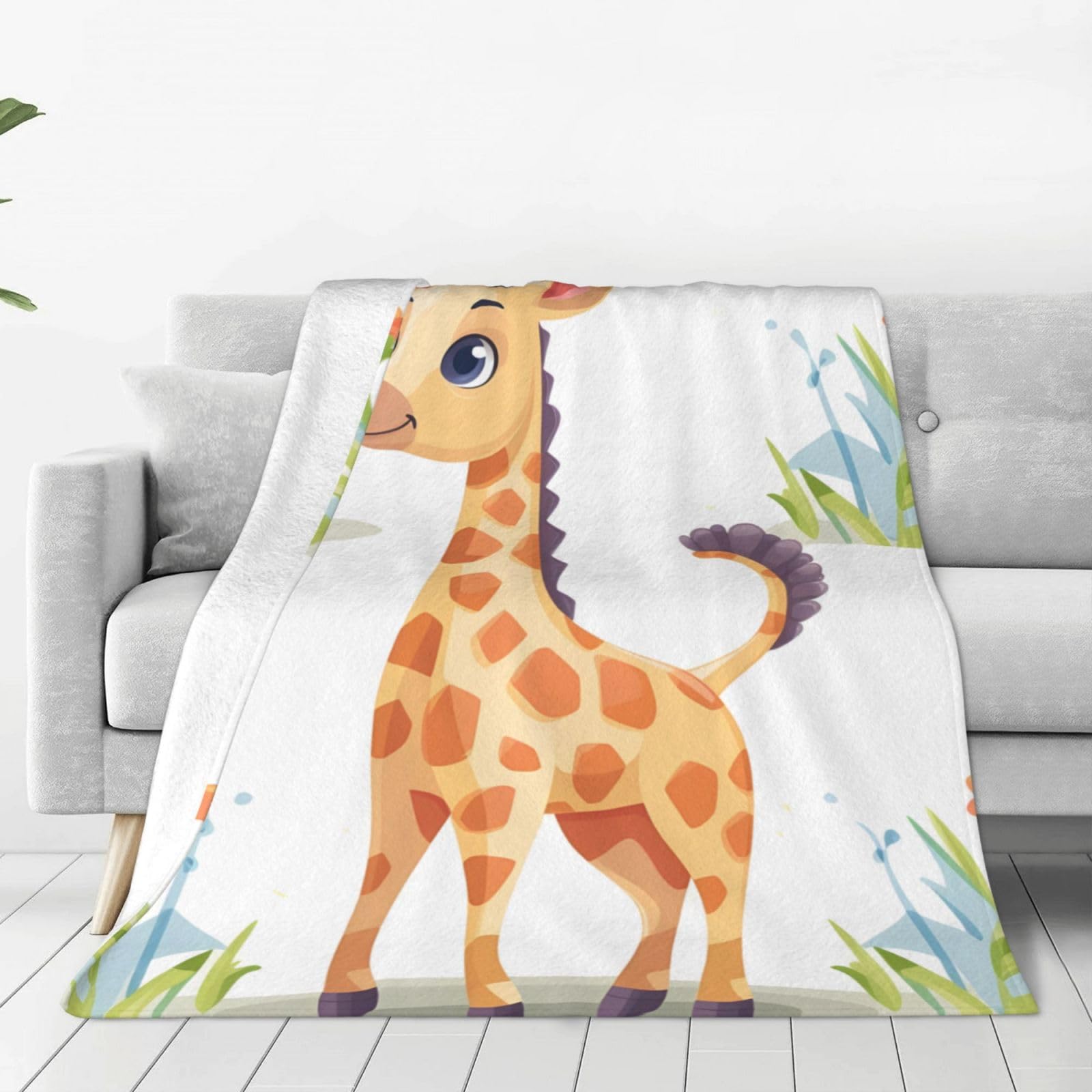 Couverture peluche girafe 127x101 cm idée cadeau douce pour chambre