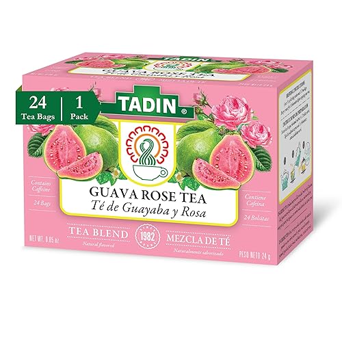Tadin Guava Rose Tea, Contains Caffeine, Best Hot or Iced, 24 Tea Bags Per Box, Pack of 1 - Guava Rose - 24 Count (Pack of 1)
