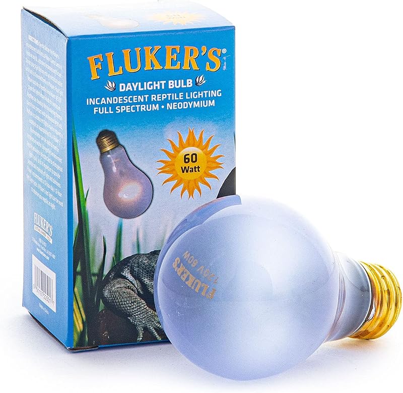 Lâmpada Incandescente para Répteis Fluker's, Luz Diurna de Espectro Completo com Neodímio, Infravermelho, 60 W