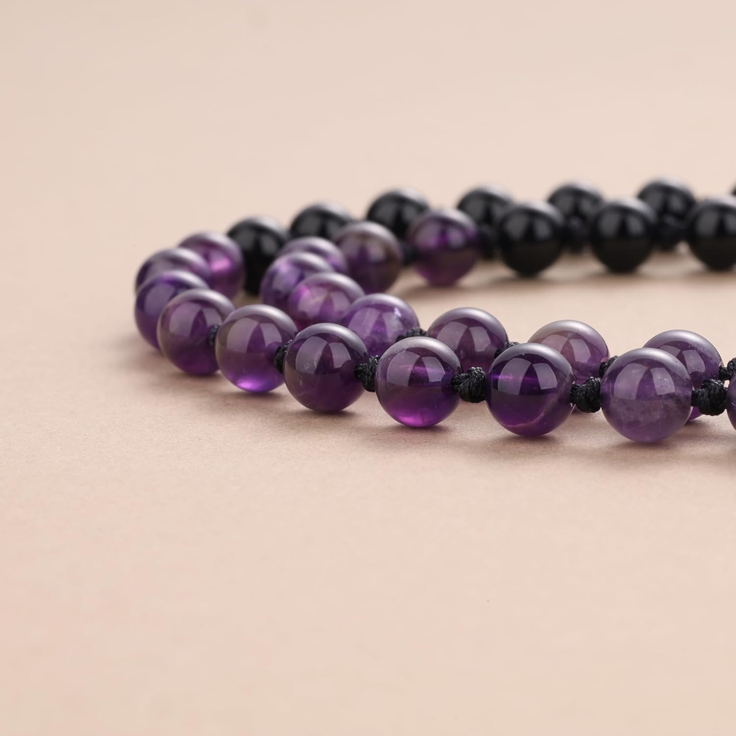COAI Handmade 108 Mala Beaded Necklace for Women, Heart Pendant Necklace for Women