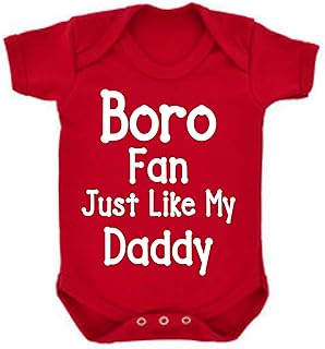 All About The Print Baby,Clothing,Baby Boys 0-24m,Bodysuits & One-Pieces,Bodysuits Boro Middlesbrough Just Like Daddy Football Fan Baby Grow Vest Boy Girl Gift Romper Newborn Shower